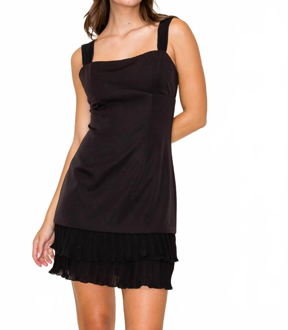 NEW B.RIGHT ruffle hem sleeveless dress in black